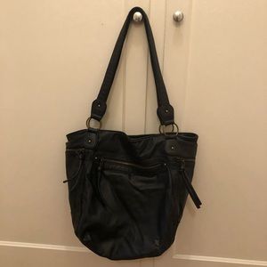 Hurley black leather purse/tote